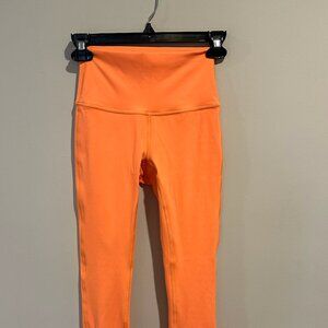 Lululemon Wunder Under High-Rise Leggings Women’s 6 Orange Soda Neon 25"